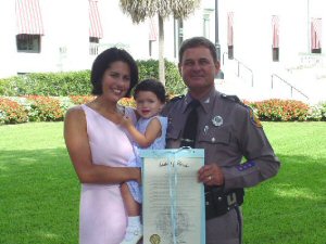 Trooper Dearing receives the Trooper of the Year award