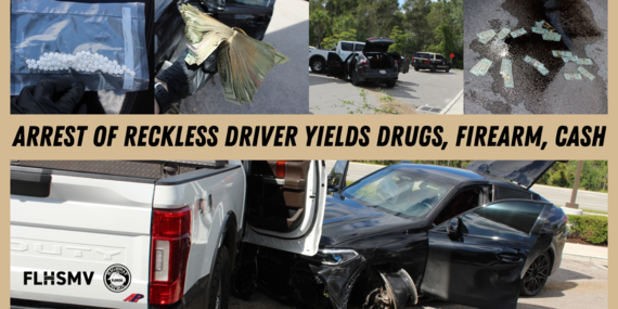 Arrest of reckless driver yields drugs, firearm, cash