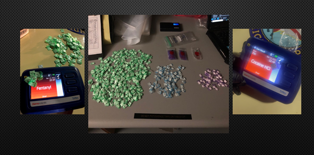 seizure of 34.29 grams Fentanyl, 10.28 grams of Heroin, and 6.4 grams of Cocaine