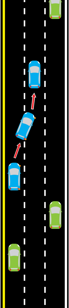 drive in the right lane and pass on the left