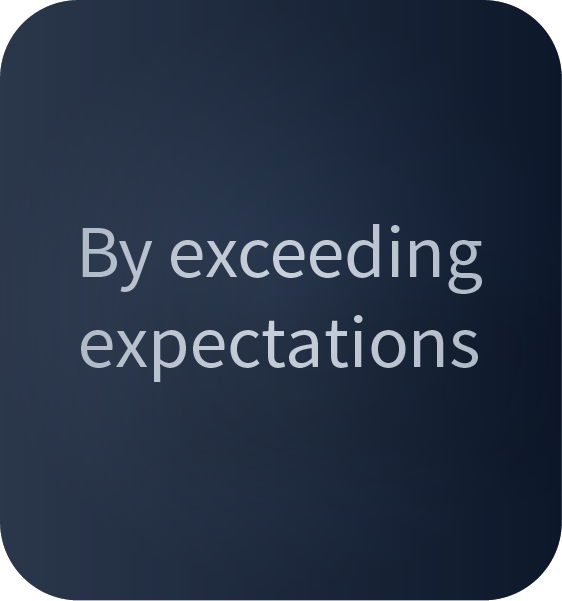 By exceeding expectations